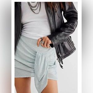 Free People Light Blue Sequin Skirt